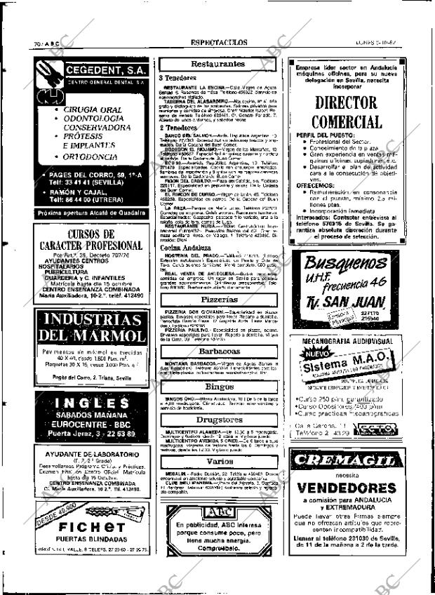 ABC SEVILLA 05-10-1987 página 70