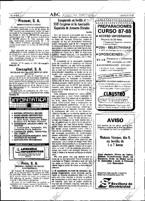 ABC SEVILLA 08-10-1987 página 52