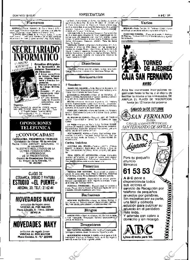 ABC SEVILLA 18-10-1987 página 89