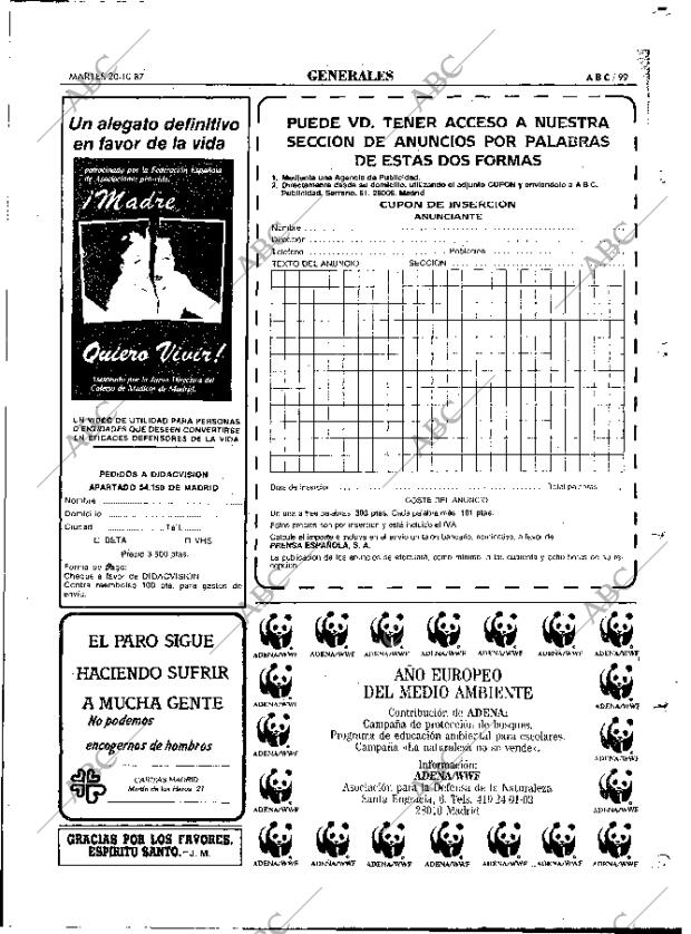 ABC MADRID 20-10-1987 página 99