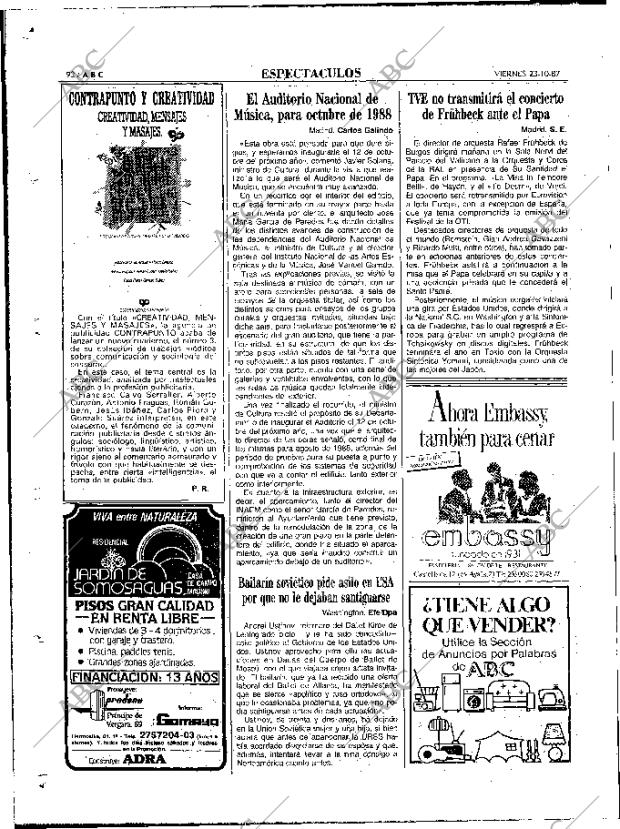 ABC MADRID 23-10-1987 página 92