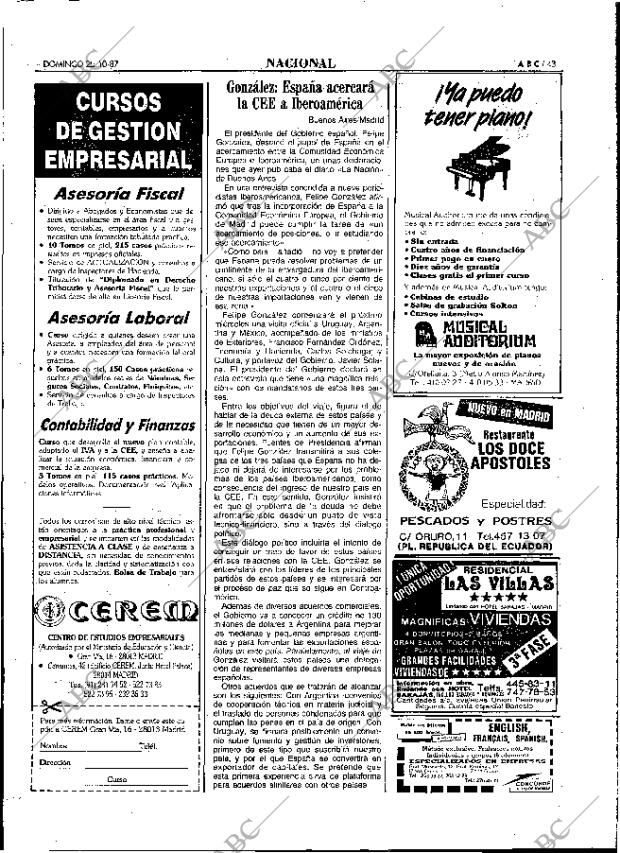 ABC MADRID 25-10-1987 página 43