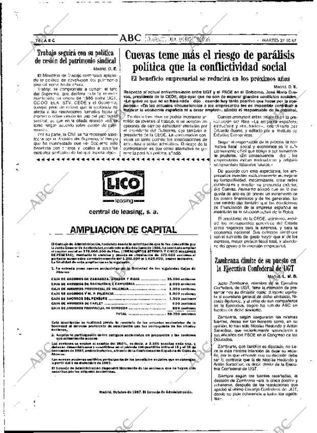 ABC MADRID 27-10-1987 página 74