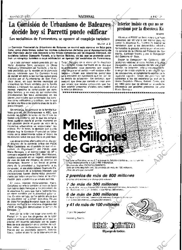 ABC SEVILLA 27-10-1987 página 21