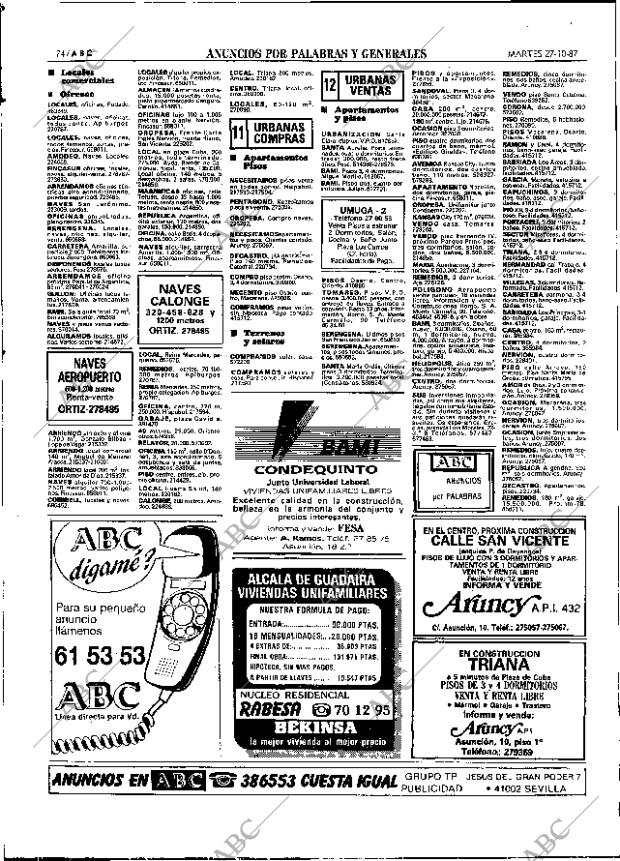 ABC SEVILLA 27-10-1987 página 74