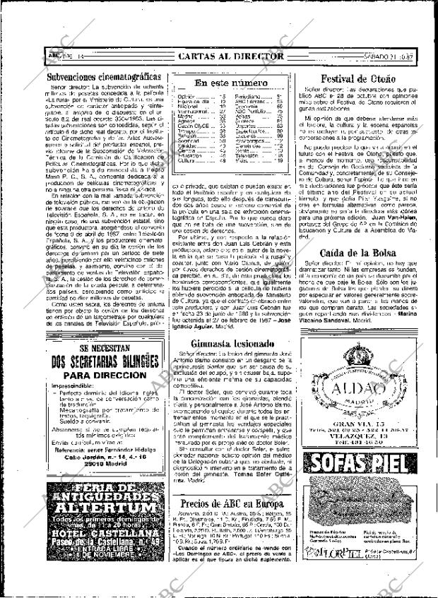 ABC MADRID 31-10-1987 página 14