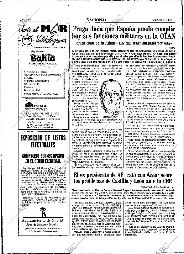ABC MADRID 14-11-1987 página 22