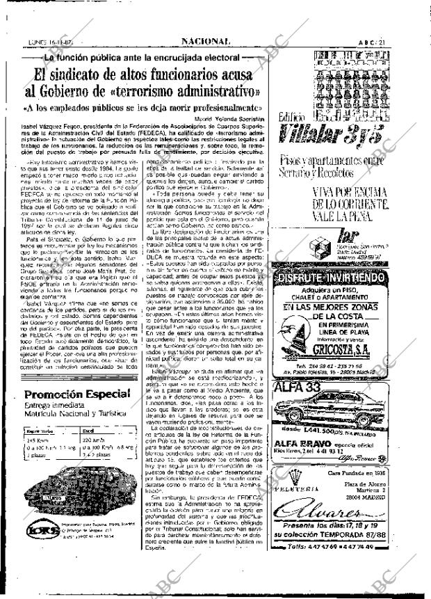 ABC MADRID 16-11-1987 página 21