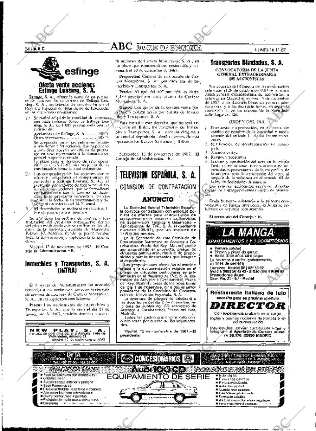 ABC MADRID 16-11-1987 página 54