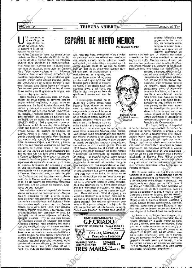 ABC MADRID 20-11-1987 página 34