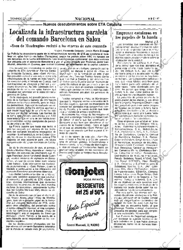 ABC MADRID 22-11-1987 página 47