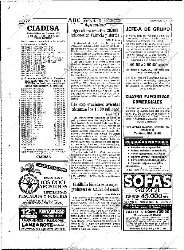 ABC MADRID 22-11-1987 página 92