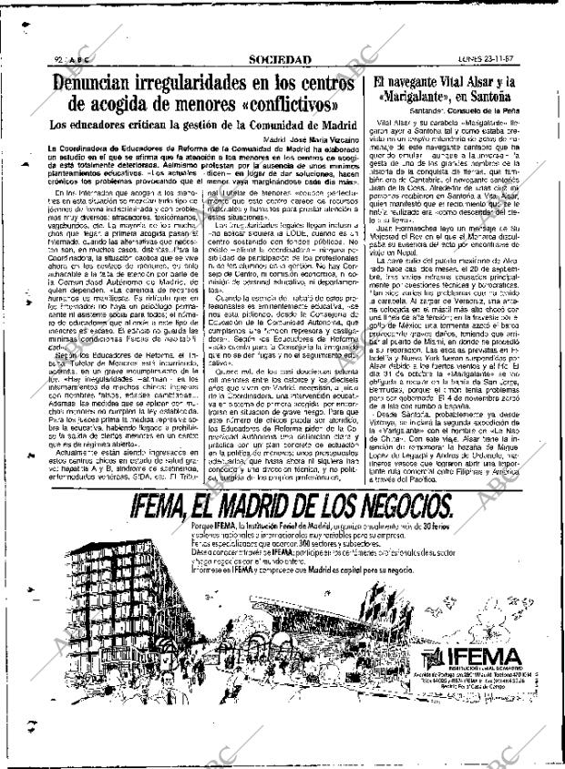 ABC MADRID 23-11-1987 página 92
