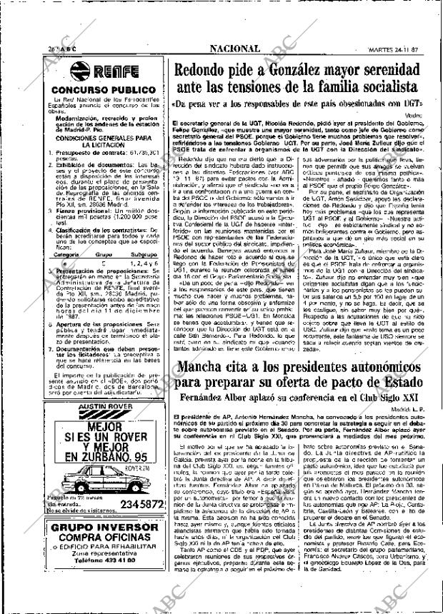 ABC MADRID 24-11-1987 página 26