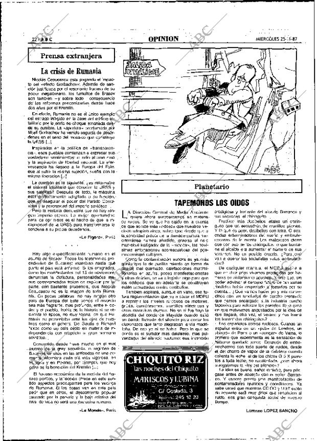 ABC MADRID 25-11-1987 página 22