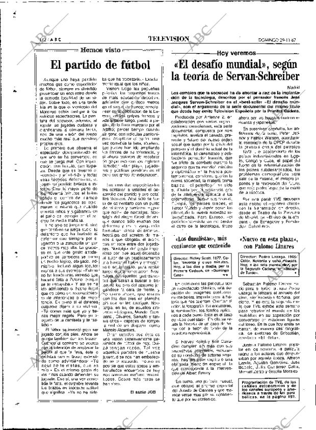 ABC MADRID 29-11-1987 página 112