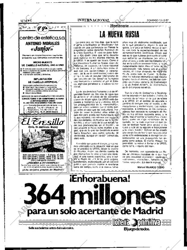 ABC MADRID 13-12-1987 página 52