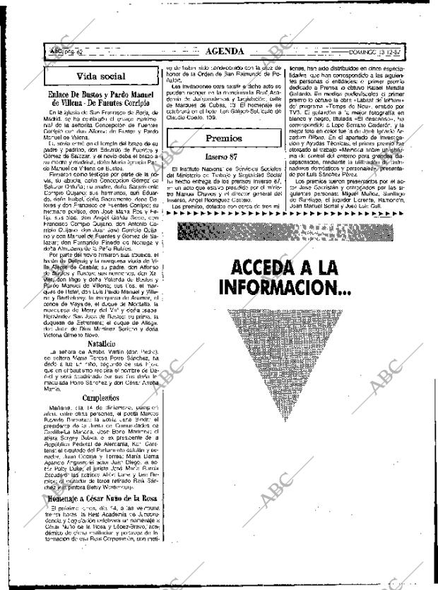 ABC MADRID 13-12-1987 página 62