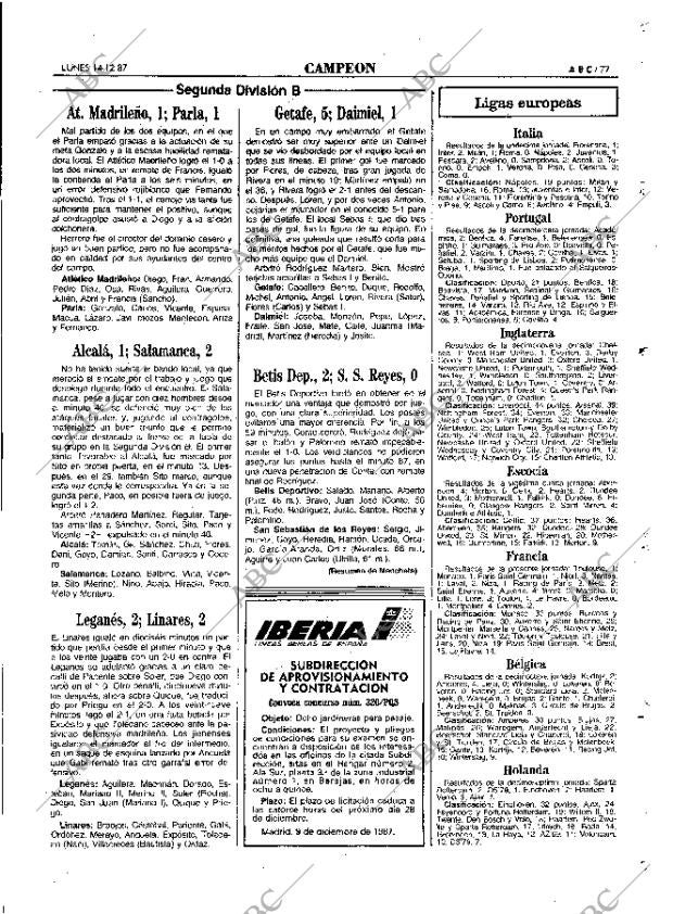 ABC MADRID 14-12-1987 página 77