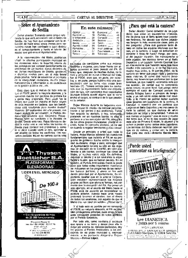 ABC SEVILLA 14-12-1987 página 14