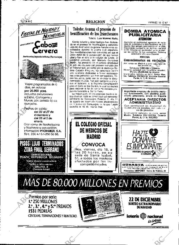 ABC MADRID 18-12-1987 página 72