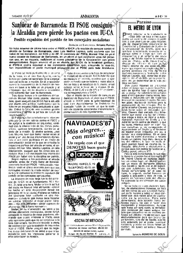 ABC SEVILLA 19-12-1987 página 39