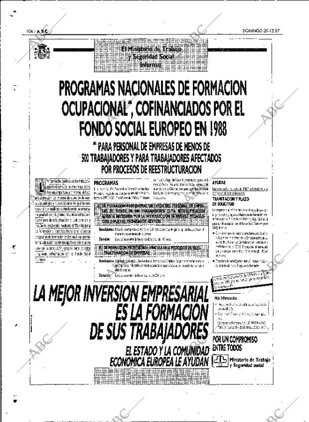 ABC MADRID 20-12-1987 página 106