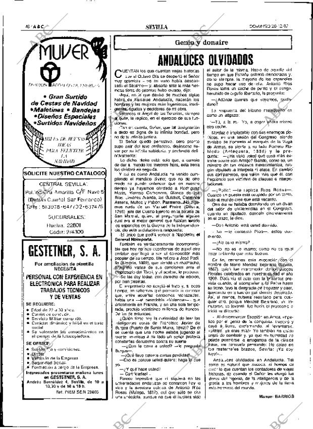 ABC SEVILLA 20-12-1987 página 48