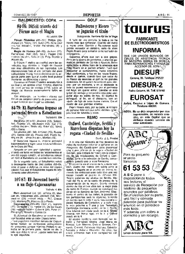 ABC SEVILLA 20-12-1987 página 91