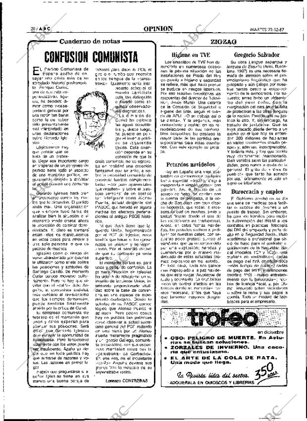 ABC MADRID 22-12-1987 página 20