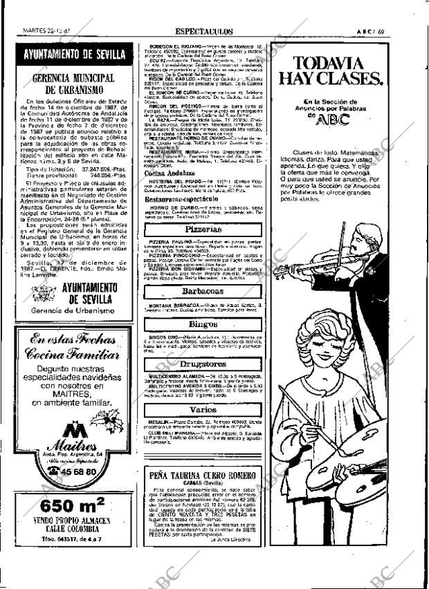 ABC SEVILLA 22-12-1987 página 69