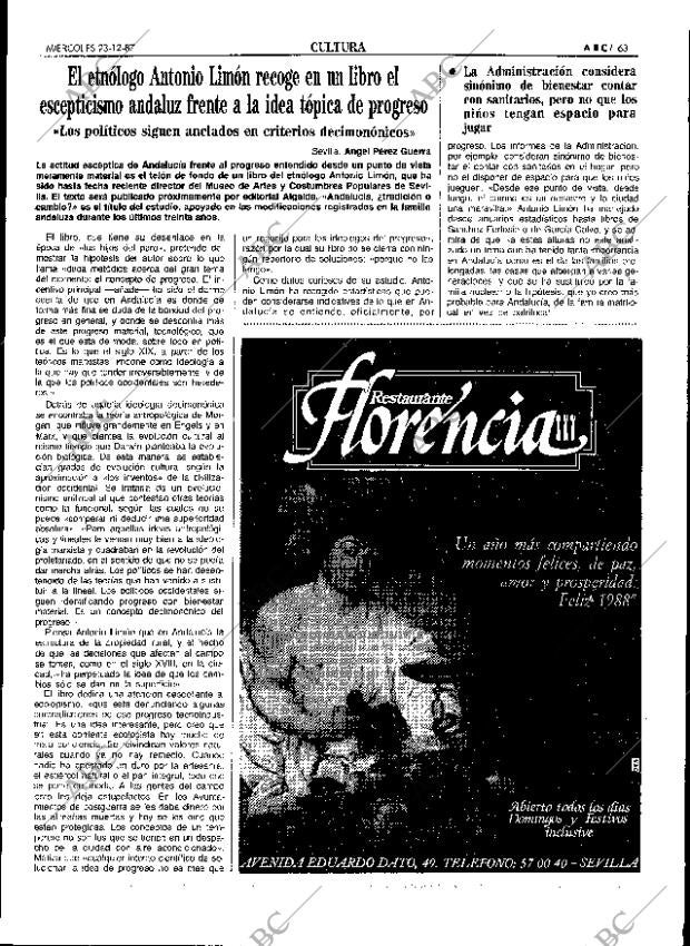 ABC SEVILLA 23-12-1987 página 63