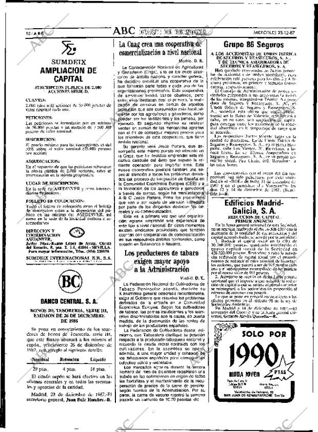 ABC SEVILLA 23-12-1987 página 92