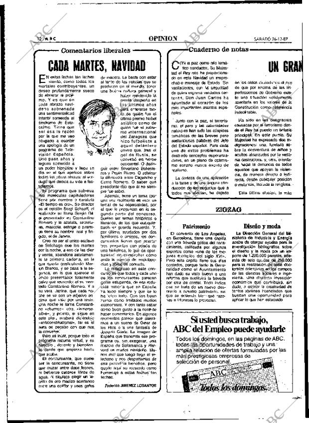 ABC MADRID 26-12-1987 página 12