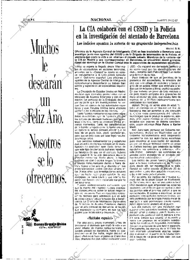 ABC MADRID 29-12-1987 página 22