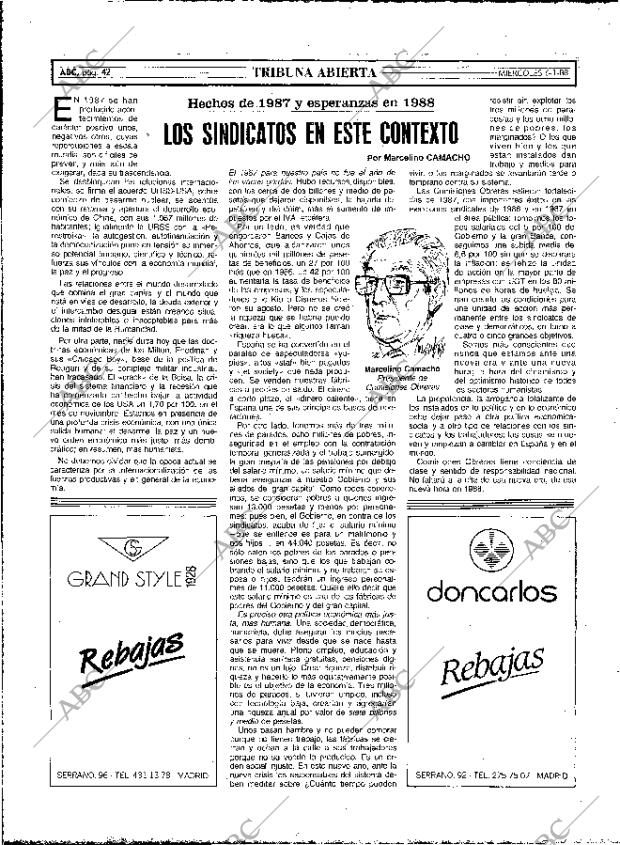 ABC MADRID 06-01-1988 página 42