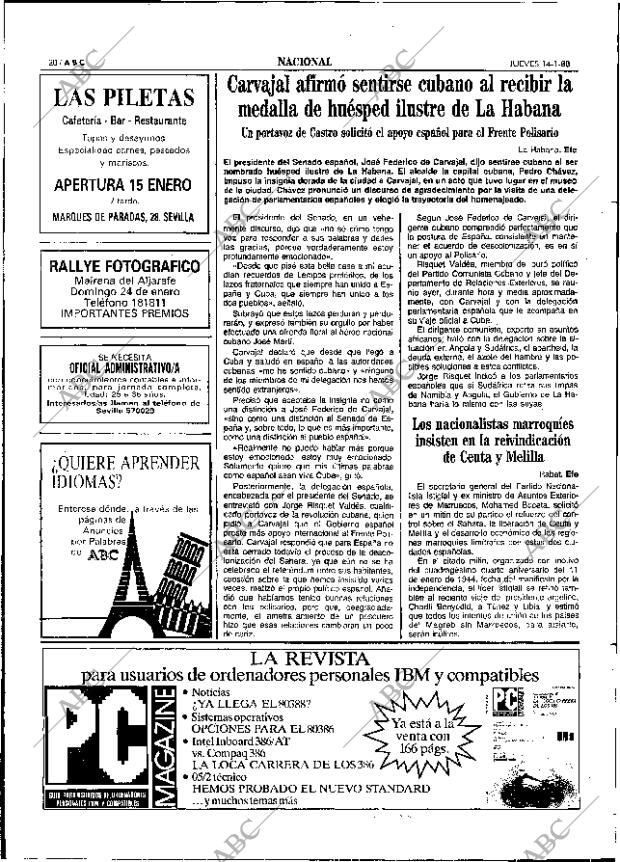 ABC SEVILLA 14-01-1988 página 20