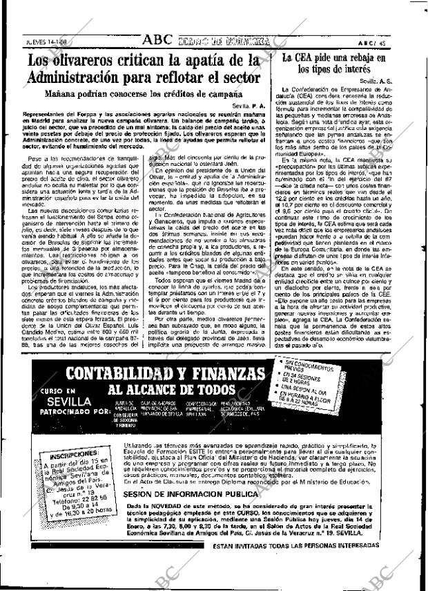 ABC SEVILLA 14-01-1988 página 45