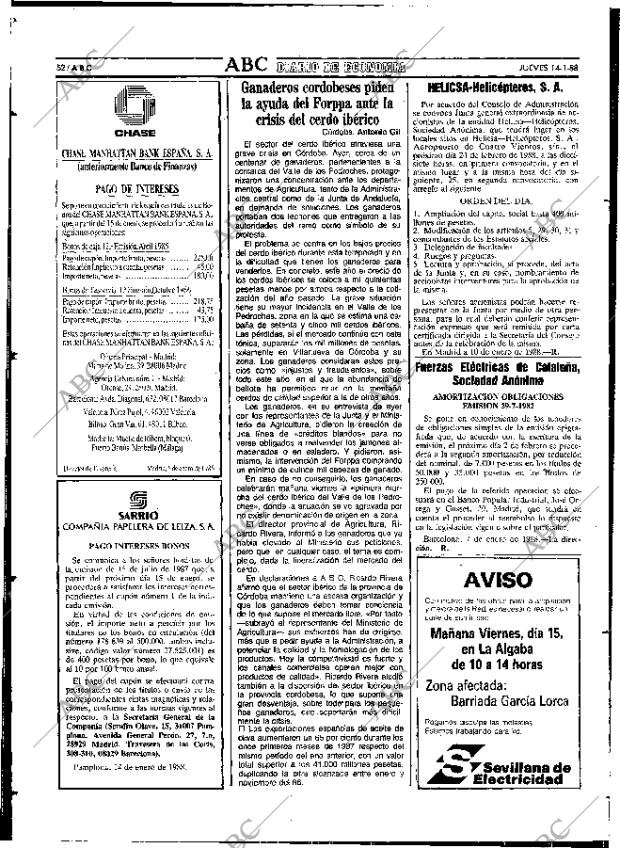 ABC SEVILLA 14-01-1988 página 52