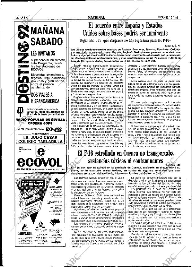 ABC SEVILLA 15-01-1988 página 20