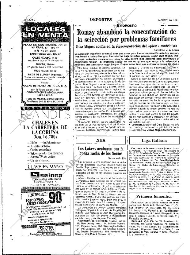 ABC MADRID 26-01-1988 página 76