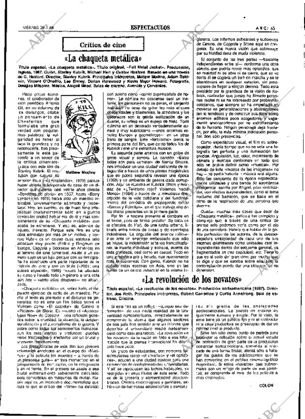 ABC SEVILLA 29-01-1988 página 65
