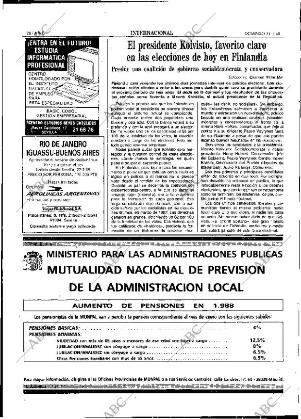 ABC SEVILLA 31-01-1988 página 28