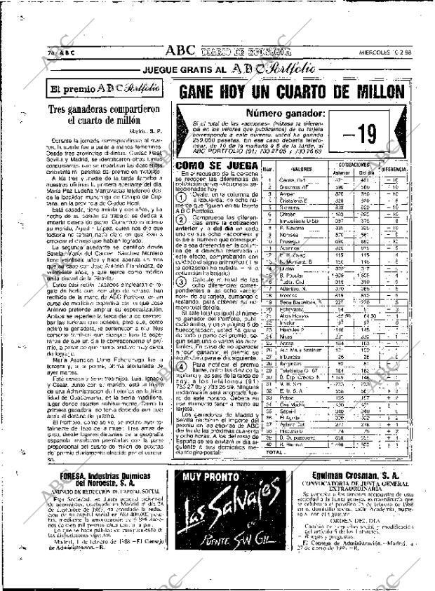 ABC MADRID 10-02-1988 página 74