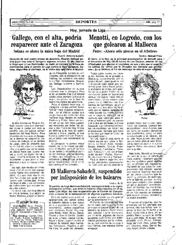 ABC MADRID 10-02-1988 página 77