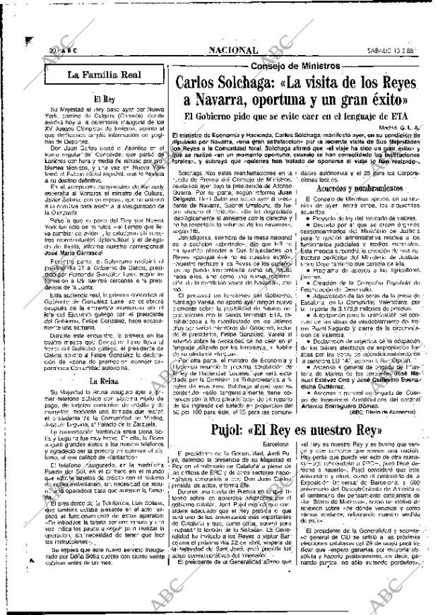 ABC MADRID 13-02-1988 página 20