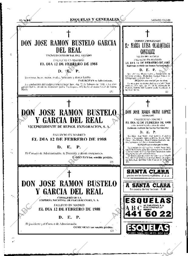 ABC MADRID 13-02-1988 página 92