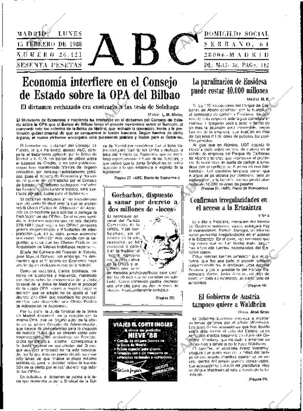 ABC MADRID 15-02-1988 página 9