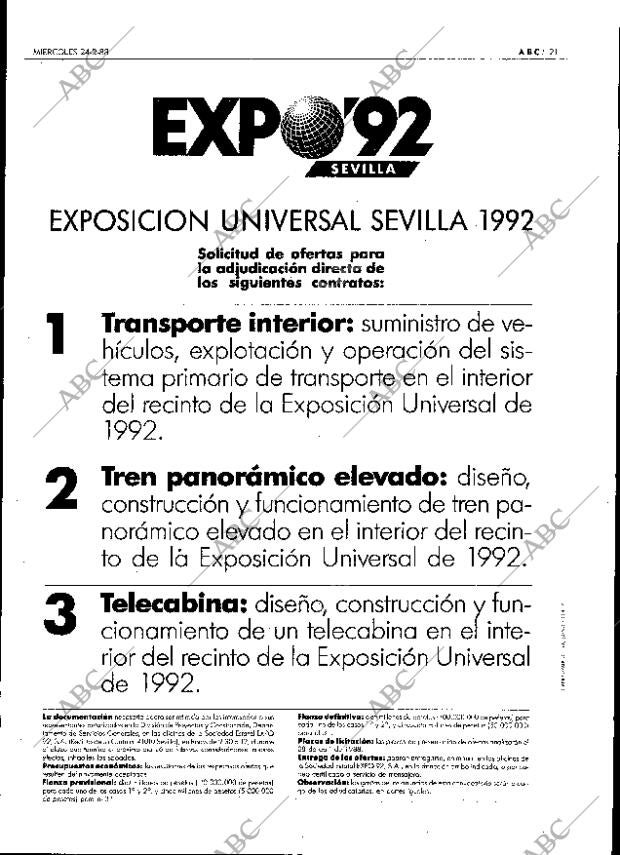 ABC SEVILLA 24-02-1988 página 21