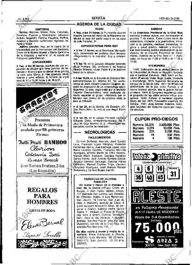 ABC SEVILLA 26-02-1988 página 42